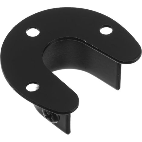 Support de tringle PRETYZOOM pour penderie, base ronde en acier inoxydable noir, pour tringles de rideau de douche de camping-car (1/5)