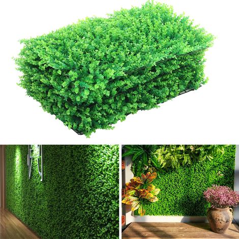 Set of 6 Artificial Topiary Plant Mat Greenery Wall Hedge Grass Fence (1/4)
