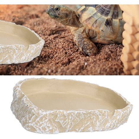 Gamelles pour reptiles, accessoires pour lézards, gamelles imitation écorce pour araignées, écuelles, abreuvoirs pour tortues, bassins en forme d'arbre pour tortues d'aquarium (1/5)