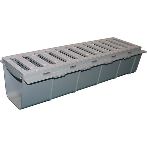 Rejillas de evacuación en PVC con canal para ensamblar (piscina o garaje) A-30 - RIUVERT Opciones: Rejilla para garaje (1/2)