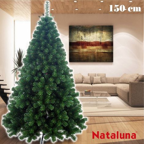 TRADE SHOP - Albero Di Natale 150cm Super Folto Nataluna Modello Aspen Con Base A Croce -