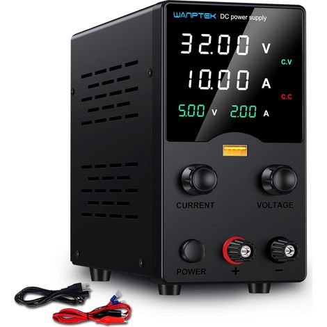 Alimentation DC Laboratoire 30V 10A Réglable Écran LED 4-Digits Haute Précision Variateur Encodeur Sorties USB Charge Rapide + Convertisseur CC Stabilisée pour Électronique (1/5)