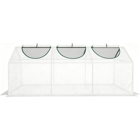 Invernadero compacto para plantas 180 x 60 x 60 cm en acero y plástico blanco MODENUIT (1/5)