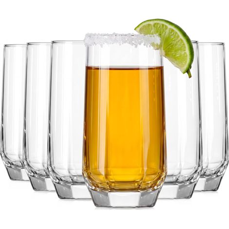 Lot de 6 Verres Hauts 340 ml, Fond Biseauté (1/5)