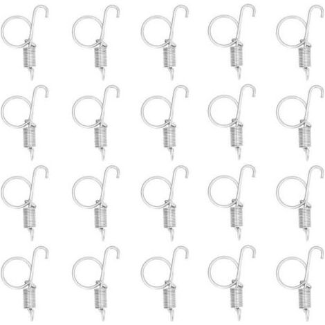 20 pcs Cage Porte Fixation Doigt Ressort, Métal Snap Loquet Crochet Multifonctionnel Cage Porte Mousqueton pour Cage Porte (1/4)