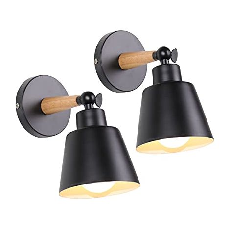 Deux appliques murales de style industriel, culot E27, idéales pour les chambres, les cuisines et les salles à manger. Ampoule non incluse. (1/5)