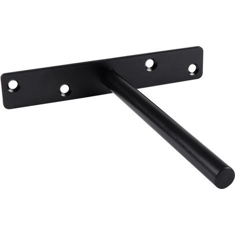 Soporte invisible para estantes – Metal negro – Capacidad de carga de hasta 50 kg – Dimensiones 150 mm – Paquete de 2 (1/5)