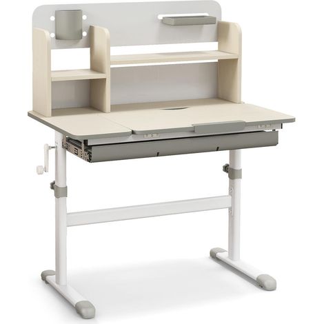 Plateau inclinable et hauteur réglable pour mieux étudier, bureau enfant avec tiroir et étagère 3-12 ans (1/5)