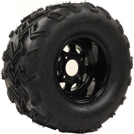 Pneus 22x11-10 en caoutchouc silencieux, roue avec moyeu pour quad, UTV, go-kart, véhicule agricole et tondeuse (1/5)