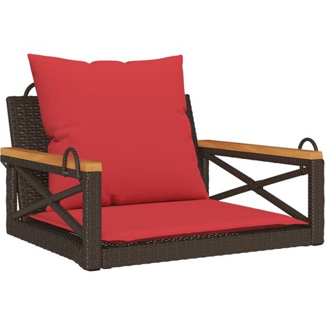 Maison Exclusive - Hängesessel mit Kissen Braun 63x62x40 cm Poly