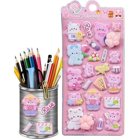 Autocollants 3D pour enfants en forme de patte de chat Autocollants 3D à presser, animaux mignons, pour garçons, enfants, adolescents et étudiants, scrapbooking, ordinateur portable, coque de télépho (1/5)