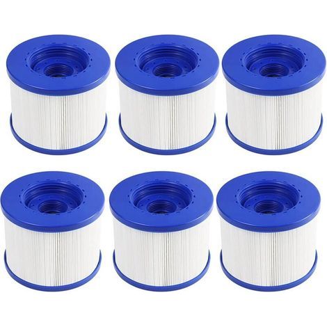 Schwimmbadfilter 6er-Pack Ersatzfilter, 104 mm Filterkartusche, für Clever Spa, Aquaparx, Aqua Spa, Costway, All Seasons, GoPlus, Wido und andere… (1/5)