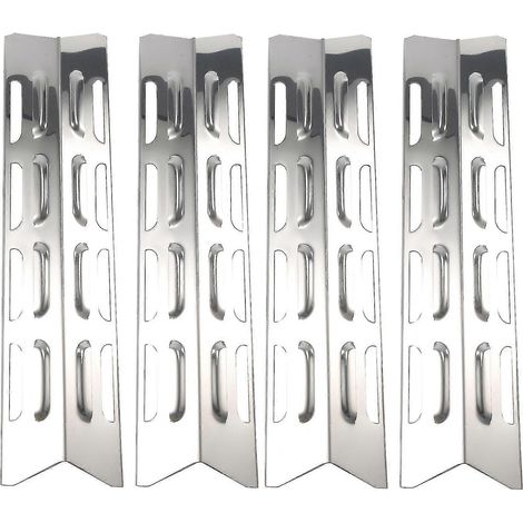 2024 Lot de 4 plaques chauffantes pour barbecue à gaz Master Forge Perfect Flame, diffuseur de chaleur en acier inoxydable. (1/4)
