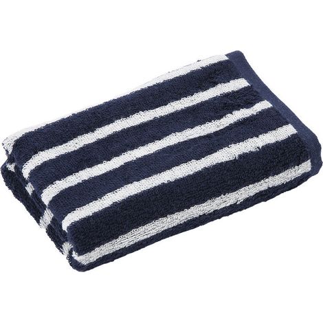 Serviette de plage à rayures bleu marine, lot de 1. (1/5)