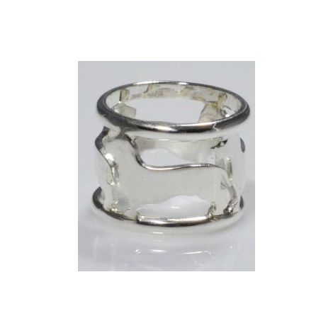 Gelochter Ring Kurzhaardackel aus Sterlingsilber