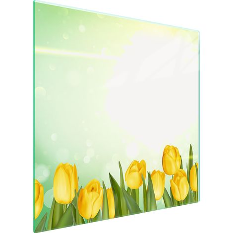 PLACA PROTECTORA DE VIDRIO PARA ESTUFA 50x52 TULIPANES (1/5)