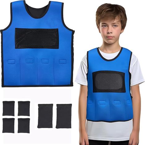 Gilet Lesté pour Enfants, Gilet de Poids pour Autisme ABR Hyperstimulation, ADHD, Troubles SPD SI, Poids Amovible (1/5)