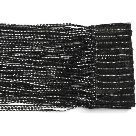 Rideaux à pompons 100 x 200 cm, cloisons à pompons pour portes, fenêtres, maison, décoration, événements, décoration (noir)