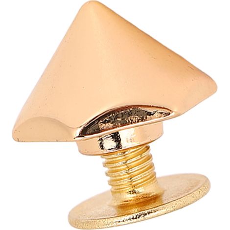 20 Stück Sechskant-Pyramidennieten aus Zinklegierung, galvanisiert, zur Reparatur von Ledergürteln, mit PH-Schrauben, 12 mm, Gold (1/5)