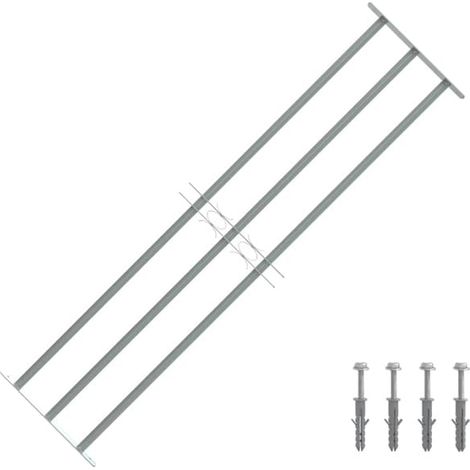 Grille de fenêtre réglable vidaXL pour fenêtres à 3 barreaux 1000-1500 mm Argent (1/4)