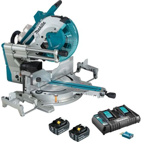 Scie à onglets radiale 36V LXT Ø305 mm (2x6,0 Ah) avec module AWS - MAKITA DLS211GT2U