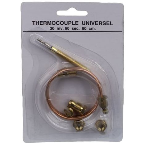 Thermocouple universel 60 cm – Précision 30 mV – Temps de réponse 60 sec – Remplacement pour chaudières et systèmes de mesure
