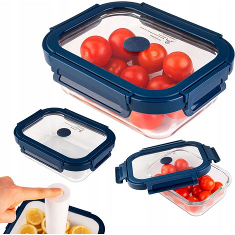 Récipient sous vide rectangulaire en verre - capacité 640 ml (1/5)
