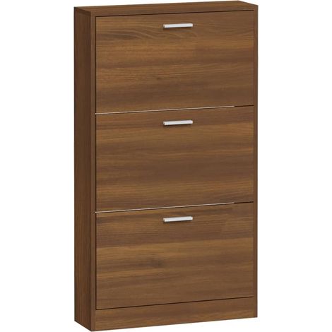 Zapatero mueble zapatero entrada pasillo salón 59 x 17 x 108 cm madera de ingeniería marrón 020021631 (1/5)