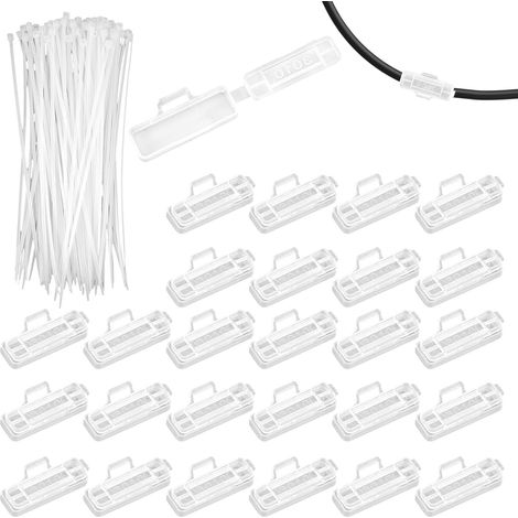 100 Pièces Transparent Marquage de Cable, 10 mm Boîte Étiquettes de Câbles (1/5)