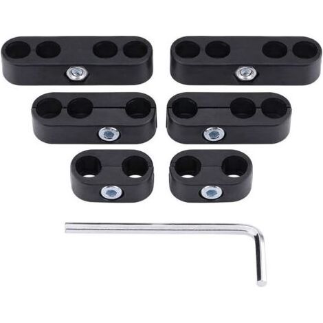 Zündkerzenkabel-Splitter-Set mit 7 mm/8 mm Loch für 2 x 4-Loch-, 2 x 3-Loch- und 2 x 2-Loch-Zündkabel (Schwarz) (1/5)