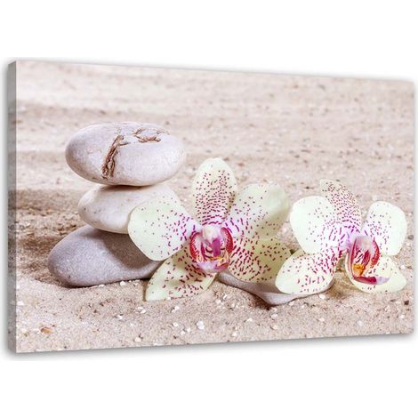 Tableau déco Orchidée pierres spa zen 100x70 (1/5)
