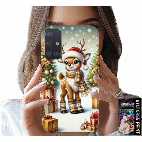 Custodia per Samsung Galaxy A71 - motivi natalizi con renne + vetro (1/5)