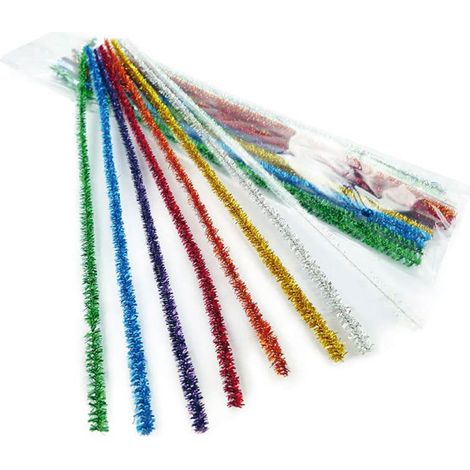 Nettoyeur de tuyau en métal chenille multicolore 6 mm.x30 cm. 24u.