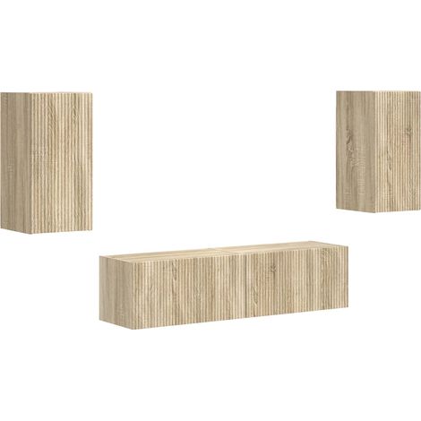 Maison Exclusive - TV-Schrankset 4 pcs Sonoma-Eiche Holzwerkstoff