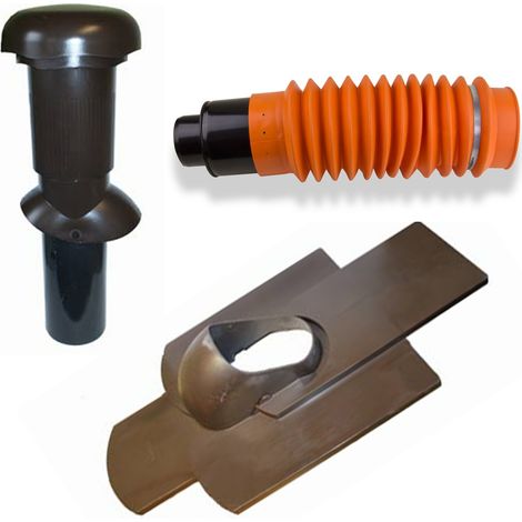 Klöber-Set4 Dachentlüftung DN110 braun Biberschwanz Lüftungsziegel (1/2)