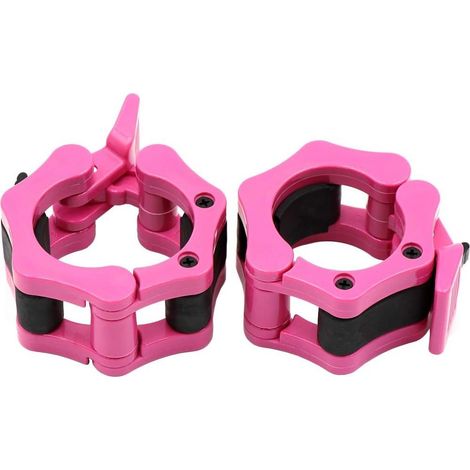 Lot de deux colliers de serrage pour haltères, 2 pouces, avec verrouillage rapide, adaptés à l'haltérophilie et à l'entraînement physique. (1/4)
