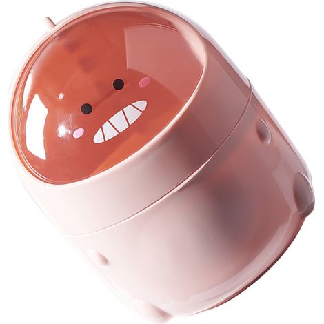 Poubelle de bureau en plastique avec couvercle mini petite forme mignonne pour table à manger bureau maison bureau facile rangement S rose (1/5)
