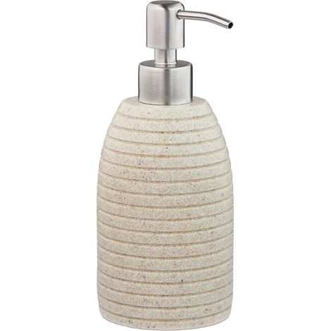 Dispensador de jabón decorativo para baño de 18 x 8 cm dosificación precisa de poliresina gris 130009157 (1/5)