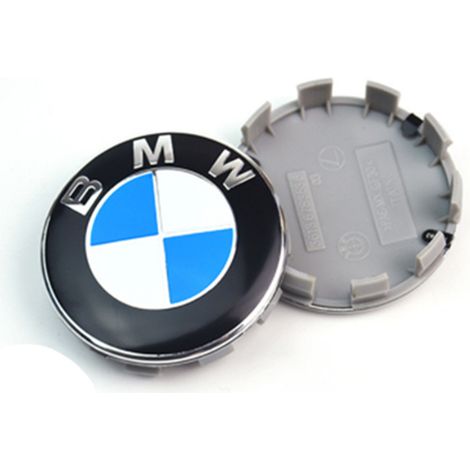 4 Stück 68-mm-Radkappen mit blau-weißem Logo für BMW 3er, 5er, X1, X5, X6