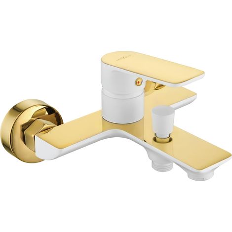 Mexen Alfa Badewannenarmatur, weiß/gold - 745730-25 (1/2)