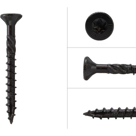 Hartholzschrauben Schwarz AR-Beschichtet 5 x 50 mm - Schachtel