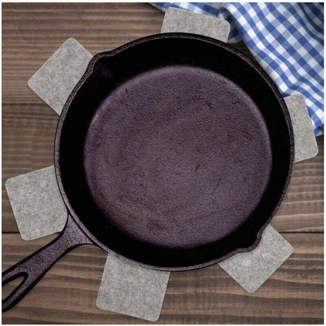Protecteur de casserole antidérapant, protecteur de dosseret de cuisine, protecteur d'ustensiles de cuisine empilables, séparateur d'ustensiles de cuisine, gris 8 pièces 38 cm x 38 cm