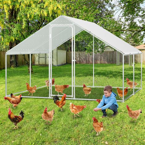 TolleTour Gallinero 3×3×2 m – Recinto para animales pequeños, pajarera exterior, gallinero de acero galvanizado