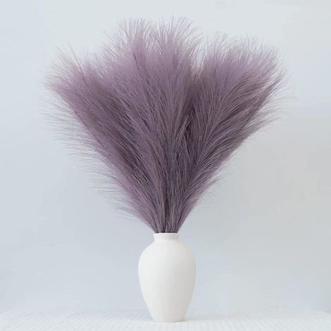 Pampa 30 Pièces Fleurs Séchées Herbe de la Pampa 55cm Fleur Sechees Naturel Décoration Fleur Sechees, Pampa pour Mariage Maison Décor Bohème Salon (Violet) (1/5)
