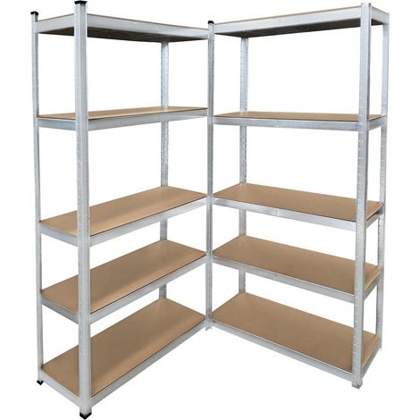 5 Tier Storage Shelf Heavy Duty Boltless Shelving Unit Garage Organizer 2 PACKS (1/4)
