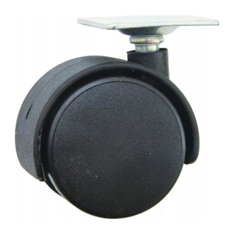 Rotella per mobili con piastra D40 nera (1/2)