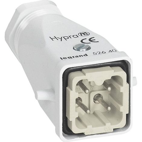 Connecteur multipôles capot mâle sortie verticale plastique Hypra 250V 10A 3P+T LEGRAND 052640 (1/2)