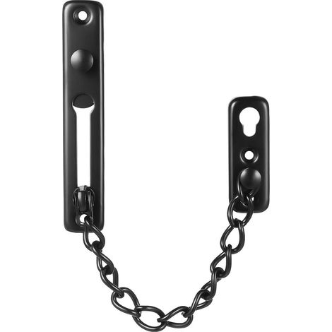 Türschlosskette in Mattschwarz (1 Stück) mit Sicherheitsfeder und Diebstahlsicherung für erhöhte Sicherheit an Innentüren. Kompatibel mit Standardtüren. – AquaForge