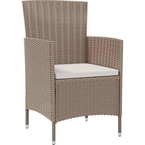 Maison Exclusive - Gartenstühle mit Kissen 4 Stk. Poly Rattan Bei (1/5)