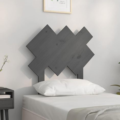 vidaXL Cabecero de cama madera maciza de pino gris 72,5x3x81 cm (1/5)
